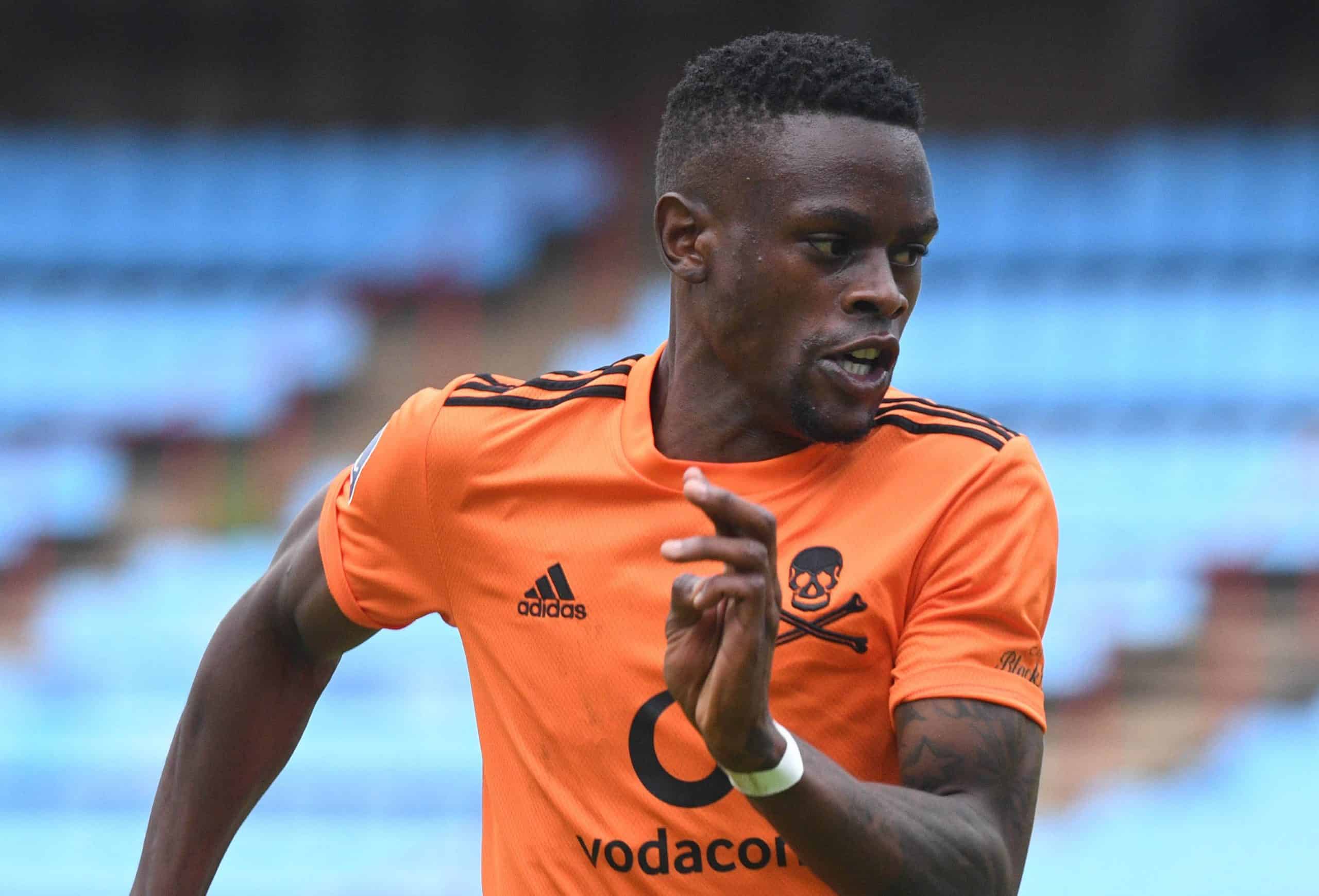 PRETORIA, SOUTH AFRICA - JANUARY 02: Innocent Maela of Orlando Pirates  during the DStv Premiership match between Mamelodi Sundowns and Orlando Pirates at Loftus Versfeld Stadium on January 02, 2021 in Pretoria, South Africa, (Photo by Sydney Mahlangu/Gallo Images)